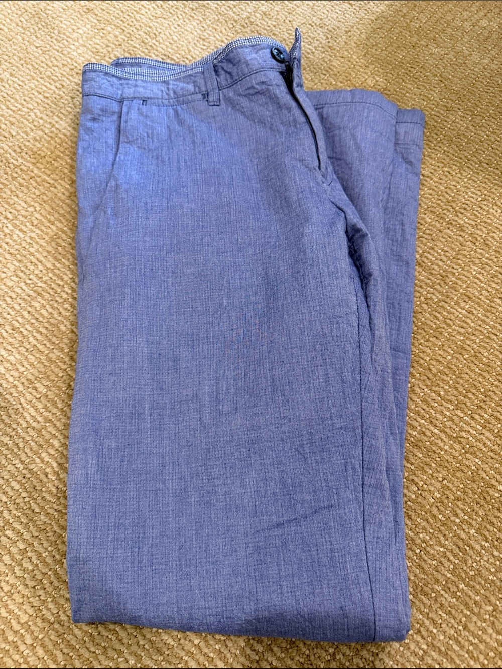NWOT Sz 34x32 Zara Man Blue Casual 100% Cotton Pants